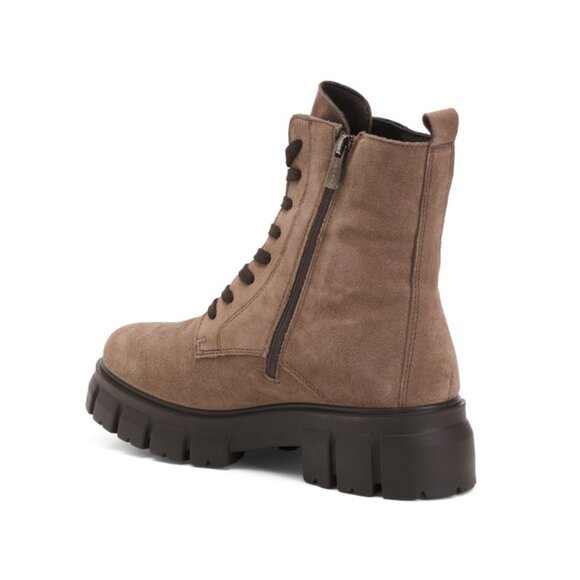 IGI&CO Taupe Made In Italy Leather Lace Up Booties - Picture 2 of 2